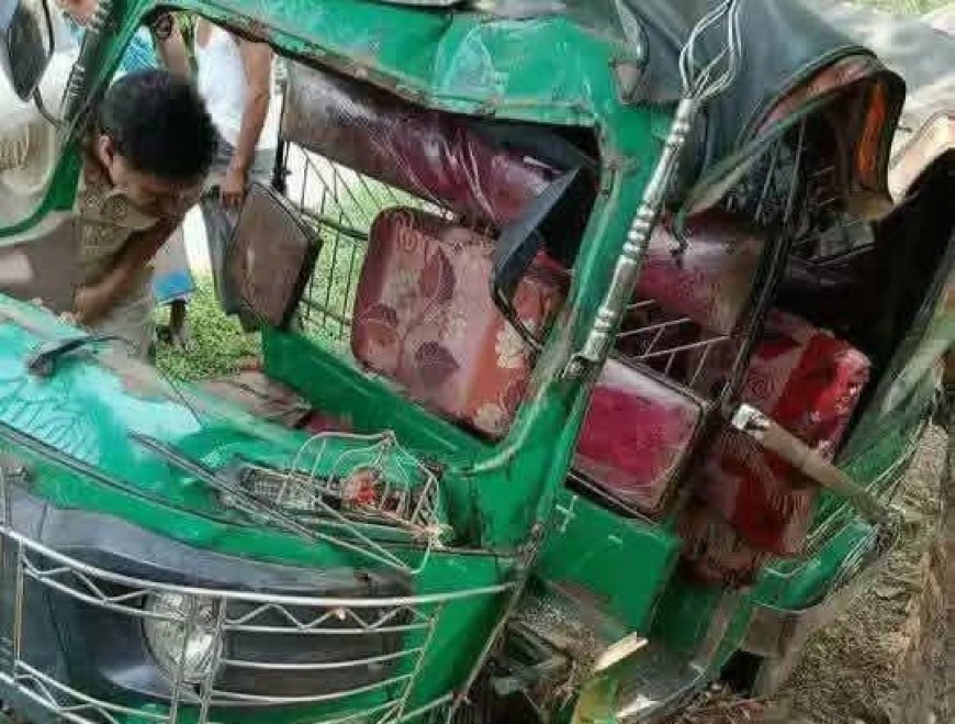 লামায় নিয়ন্ত্রণ হারিয়ে গাছে সিএনজির ধাক্কা, চালক নিহত, আহত ৫