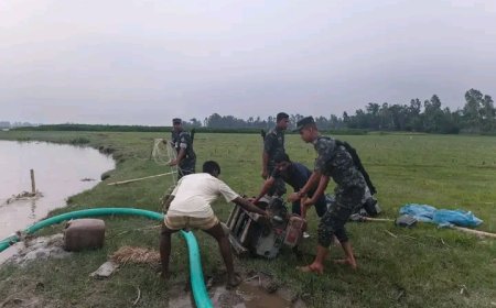 লালমনিরহাটের অবৈধভাবে বালু উত্তোলনের সরঞ্জাম ধ্বংস 