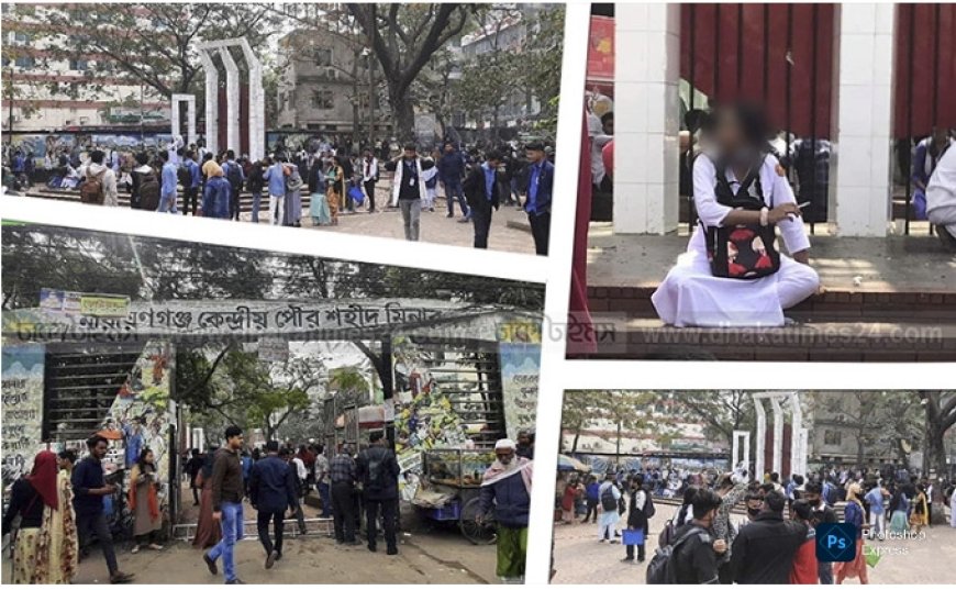 ক্লাস ফাঁকি দিয়ে শিক্ষার্থীদের আড্ডায় পরিপূর্ণ নারায়ণগঞ্জ কেন্দ্রীয় শহিদ মিনার