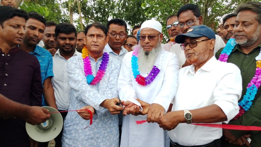 নওগাঁর মান্দায় সড়ক পাকাকরণ শুরু 