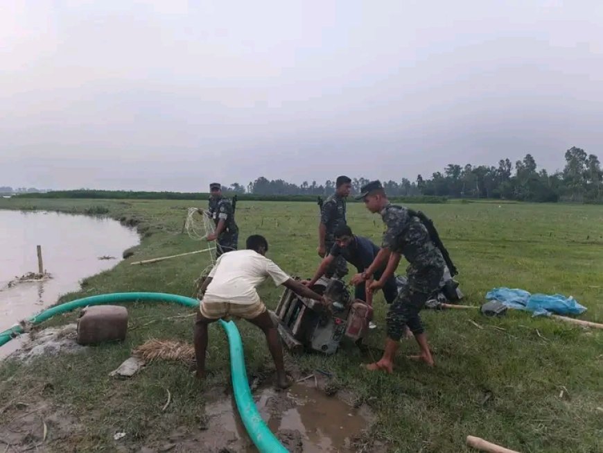 লালমনিরহাটের অবৈধভাবে বালু উত্তোলনের সরঞ্জাম ধ্বংস 