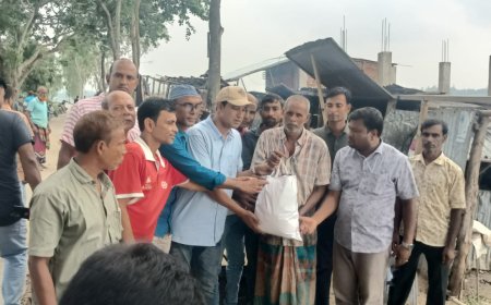 মান্দায় জলাবদ্ধতায় ক্ষতিগ্রস্ত মানুষের মাঝে যুবদলের খাবার বিতরণ