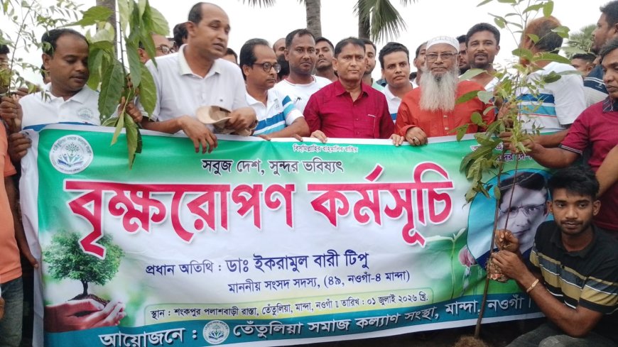 মান্দায় জয়পুর-শংকরপুর রাস্তা পাকাকরণ ও বৃক্ষরোপণ কর্মসূচির উদ্বোধন