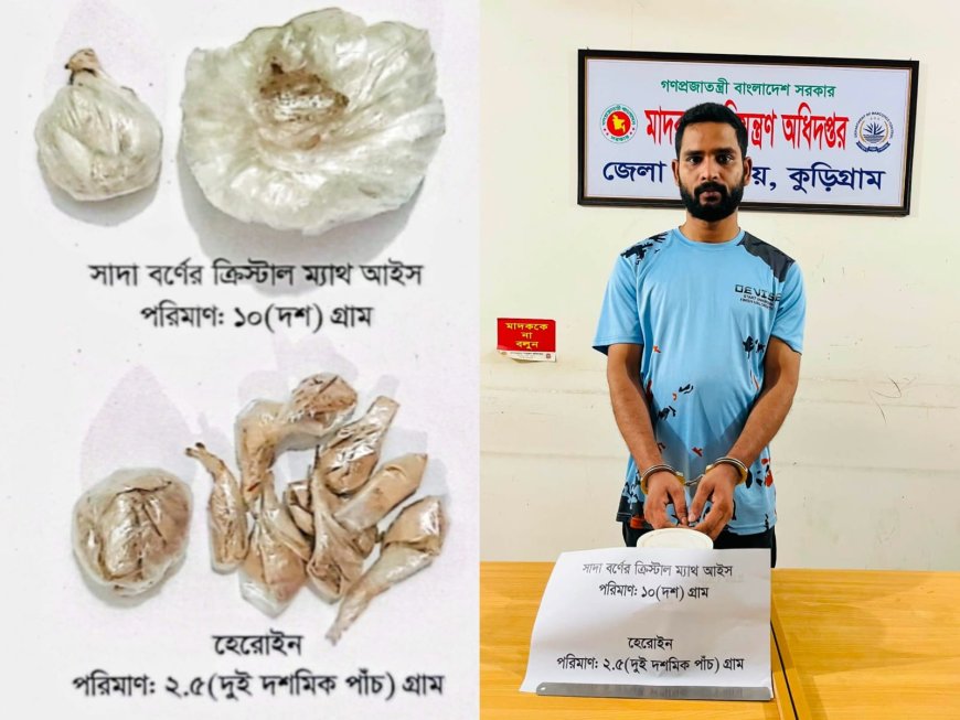কুড়িগ্রামে প্রথমবার উদ্ধার ‘ক্রিস্টাল মেথ আইস’,গ্রেফতার-১