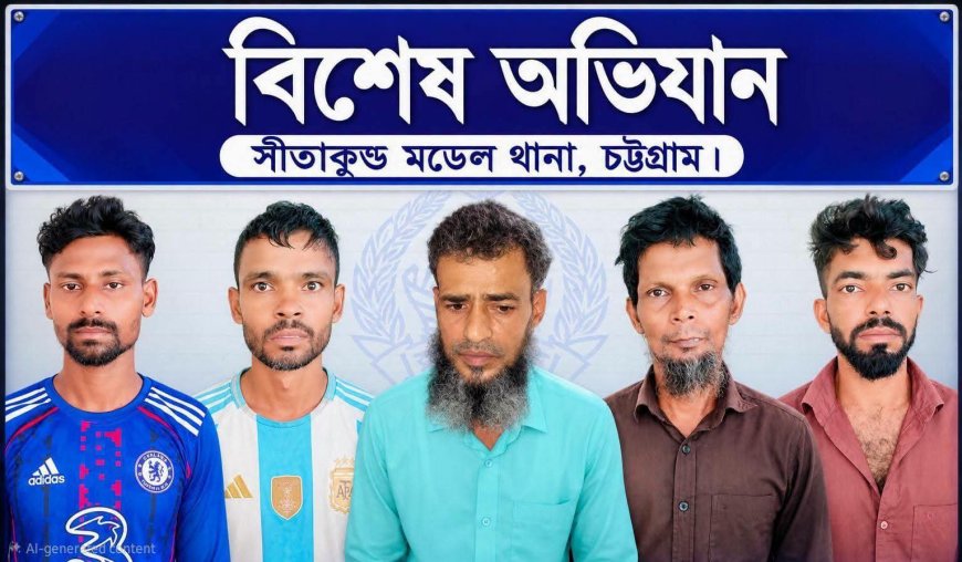 সীতাকুণ্ডে পুলিশের বিশেষ অভিযান: বিস্ফোরক মামলার ৪ আসামি ও সন্ত্রাসীর সহযোগী গ্রেপ্তার